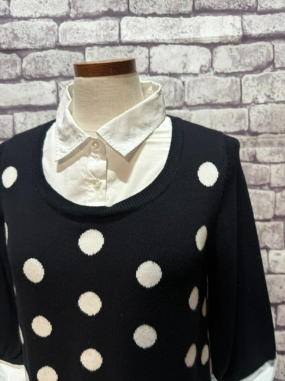Chico's Black & White 3/4 Sleeve Blouse Size M - Picture 2 of 6